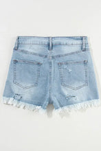 Distressed Raw Hem High Waist Denim Shorts Denim Shorts
