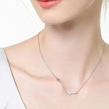 Cross 925 Sterling Silver Moissanite Necklace Silver One Size Fine Jewelry