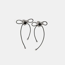 Stainless Steel Wax Rope Heart Earrings Black One Size Earrings