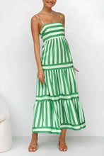 Striped Tiered Maxi Cami Dress Casual Dresses