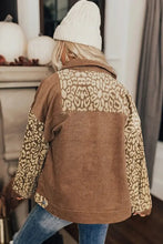 Leopard Button Up Drop Shoulder Jacket Woman Outerwear