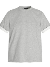 Men's Contrast Short Sleeve T-Shirt Flower Gray Mens Tops