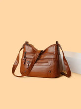 PU Leather Multi Pockets Shoulder Bag Terracotta One Size Shoulder Bags