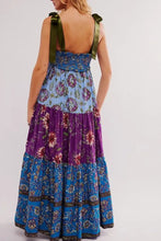 Floral Tiered Maxi Dress with Mixed Print Design Casual Dresses