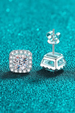 925 Sterling Silver Inlaid 2 Carat Moissanite Square Stud Earrings Earrings