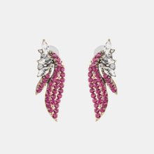 Alloy Glass Stone Stud Earrings Hot Pink One Size Earrings