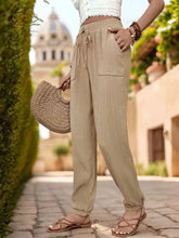 Perfee Textured High Waist Joggers Woman Pants