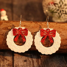 PU Leather Sequin Wreath Shape Earrings Earrings