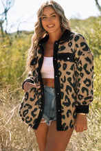 Leopard Button Up Long Sleeve Jacket Leopard Woman Outerwear