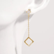 925 Sterling Silver Inlaid Zircon Earrings Gold One Size Earrings