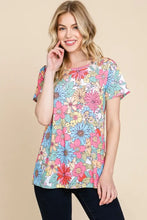 BOMBOM Floral Short Sleeve T-Shirt Floral Woman T Shirts
