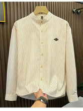 Men's Striped Button-Down Shirt Mens Tops