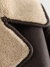 Collared Neck Long Sleeve Plush Jacket Woman Outerwear