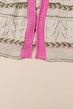 Contrast Tied Open Front Cardigan Woman Outerwear