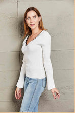 Contrast Sweetheart Neck Ribbed Top Woman Blouses