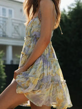 Frill Printed Square Neck Mini Cami Dress Casual Dresses