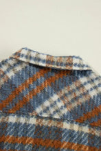 Plaid Collared Neck Jacket with Chest Pockets Woman Outerwear