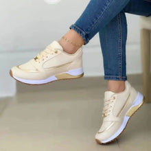 Round Toe Platform Athletic Apricot Woman Athletic Shoes