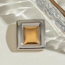 Stainless Steel Square Geometric Brooch Pin Fashion Jewelry