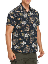 Men's Tropical Print Short Sleeve Hawaiian Shirt Mens Tops