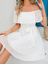 Off Should Short Sleeve Mini Dress White Woman Casual Dress