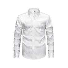 Men's Full Size Leopard Button Down Satin Shirt Plus Size White Mens Tops