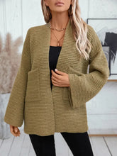 Open Front Long Sleeve Cardigan Woman Outerwear