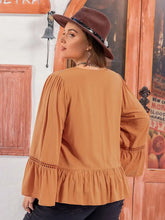 Plus Size V-Neck Peplum Blouse Woman Blouses