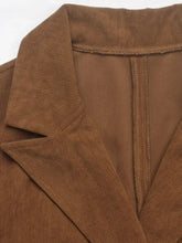 Perfee Decorative Pocket Flap Lapel Collar Long Sleeve Outerwear Casual Dresses