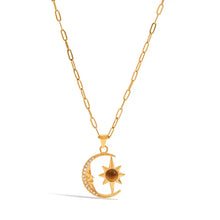 18K Gold-Plated Moon Star Pendant Necklace Necklaces