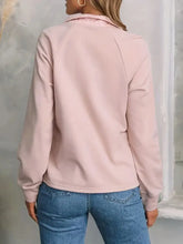 Texture Quarter Zip Long Sleeve Sweatshirt Woman Sweatshirts