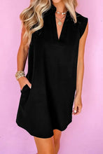 Notched Sleeveless Mini Dress Casual Dresses