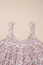 Floral Pleated Detail Scoop Neck Tank Tanks & Camis