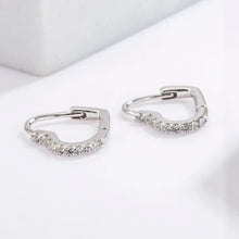 925 Serling Silver Zircon Heart Shape Earrings Earrings