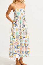 Summer Floral Print Tiered Maxi Cami Dress Woman Maxi Dress