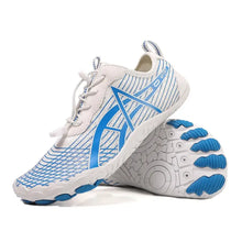 Elastic Lock Laces Mesh Breathable Hike Footwear Sky Blue Woman Athletic Shoes