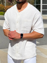 Men's Plus Size Chest Pocket Button Down Shirt White Mens Tops