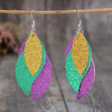 PU Leather Leaf Dangle Earrings Earrings