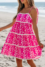 Floral Print Ric Rac Patched Sleeveless Mini Dress Casual Dresses