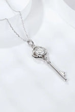 925 Sterling Silver 1 Carat Moissanite Key Pendant Necklace Necklaces