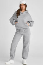 Dropped Shoulder Long Sleeve Hoodie and Pants Active Set Woman Activewear