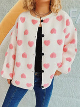 Heart Button Up Long Sleeve Cardigan Woman Outerwear