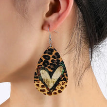 PU Leather Leopard Teardrop Earrings Earrings