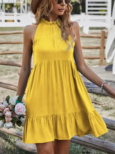 Ruffled Hem Sleeveless Mini Dress Casual Dresses