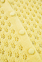 Openwork V-Neck Long Sleeve Cardigan Woman Outerwear