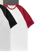 Men's Plus Size Contrast Round Neck Half Sleeve T-Shirt Mens Tops