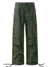 Men's Cargo Pants with Drawstring Hem Moss Woman Sweatpants