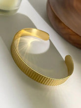 18K Gold-Plated Stainless Steel Textured Bracelet Bracelets