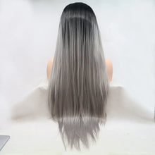 13*3" Lace Front Wigs Synthetic Long Straight 24" 130% Density Hair