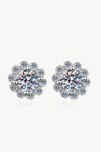 Moissanite Floral-Shaped Stud Earrings Silver One Size Earrings
